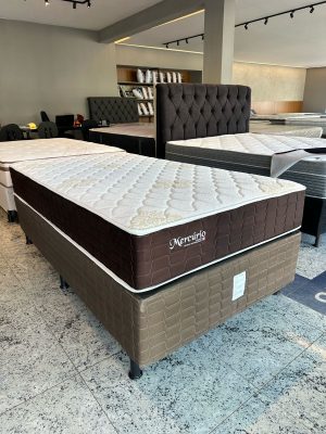Conjunto Cama Box e Colchão Mercúrio Pocket Casal - 1.38x1.88